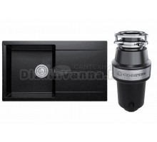 Комплект Мойка Polygran Gals 860 черная + Измельчитель KUCHENSTERN Muhle 351MU35