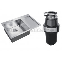 Комплект Мойка Steel Hammer SH 7851-L сталь + Измельчитель KUCHENSTERN Muhle 350MU35