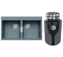 Комплект Мойка Tolero Loft TL-862 грей + Измельчитель KUCHENSTERN Muhle 353MU35
