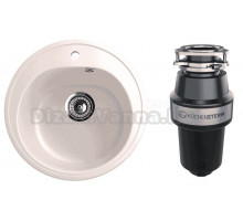 Комплект Мойка Ulgran U-101 -331 белая + Измельчитель KUCHENSTERN Muhle 351MU35