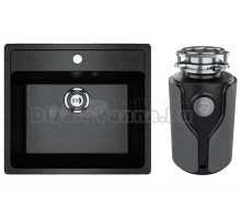 Комплект Мойка Ulgran U-104 -308 черная + Измельчитель KUCHENSTERN Muhle 353MU35