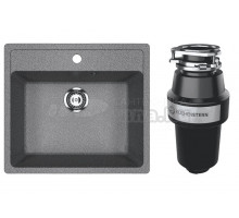 Комплект Мойка Ulgran U-104 -309 темно-серая + Измельчитель KUCHENSTERN Muhle 350MU35