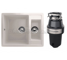 Комплект Мойка Ulgran U-106 -331 белая + Измельчитель KUCHENSTERN Muhle 350MU35