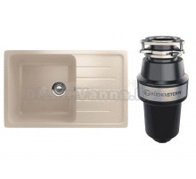 Комплект Мойка Ulgran U-400 -328 бежевая + Измельчитель KUCHENSTERN Muhle 351MU35