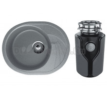 Комплект Мойка Ulgran U-403 -309 темно-серая + Измельчитель KUCHENSTERN Muhle 353MU35