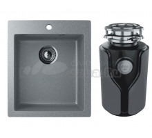 Комплект Мойка Ulgran U-404 -309 темно-серая + Измельчитель KUCHENSTERN Muhle 353MU35