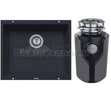 Комплект Мойка Zigmund & Shtain Integra 500 черный базальт + Измельчитель KUCHENSTERN Muhle 353MU35