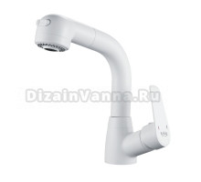 Смеситель для раковины Raffine F291C с выдвижным изливом, белый