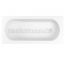 Ванна из искусственного камня WHITECROSS Gin 180x80 см, пристенная, матовая белая, на ножках, со сливом-переливом, фурнитура белая
