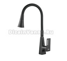 Смеситель для кухни Raffine F313H-3 с гибким изливом, черный