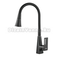 Смеситель для кухни Raffine F313T-3 с гибким изливом, оружейная сталь