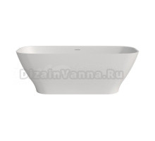 Ванна из искусственного камня WHITECROSS Clover 170x70 см, отдельностоящая, матовая белая, овальная, со сливом-переливом, фурнитура белая