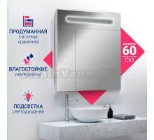 Зеркало-шкаф DORATIZ Магнолия 60 с подсветкой, белое