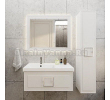Мебель для ванной комнаты La Fenice Cubo 90 L белая, ручка хром