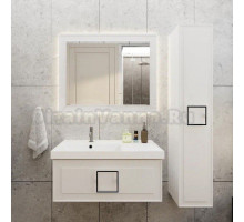 Мебель для ванной комнаты La Fenice Cubo 90 L белая, ручка черная