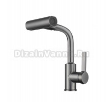 Смеситель для кухни с поворотной лейкой RUSH Tinos (TI3732-17Grey)