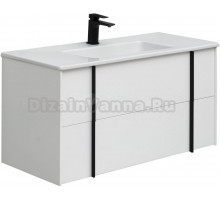 Тумба с раковиной Allen Brau Reality 100 подвесная, белый матовый, раковина Fantasy Flat 102x47, белая