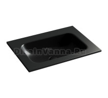 Накладная раковина Ceramicanova Grace прямоугольная без отверстия под смеситель черная матовая 61 см CN7011MBwx