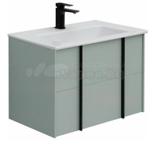Тумба с раковиной Allen Brau Reality 70 подвесная, папирус матовый, раковина Fantasy Flat 72x47, без перелива, белая