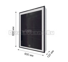 Шкаф с зеркалом в ванную MIXLINE 60х80х12, Белый ПВХ, 547083