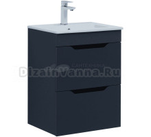 Тумба с раковиной Aquanet Практика 50 2 ящика, маренго