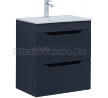 Тумба с раковиной Aquanet Практика 60 2 ящика, маренго