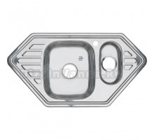 Мойка кухонная Melana 9550C 0,8/180 с дополнительной чашей, серебристая