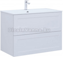 Тумба с раковиной Aquanet Терра 90 подвесная, белая матовая