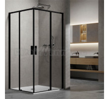 Душевой уголок Vincea Slim VSS-6SL8010CLB 100х80 см, профиль матовый черный, стекло прозрачное