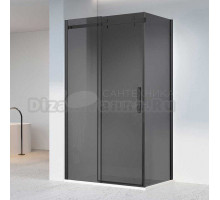 Душевой уголок Vincea Como-N VSR-4CN8013CGB 130х80 см, профиль матовый черный, стекло тонированное серое
