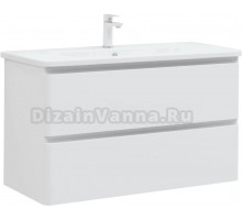 Тумба с раковиной Aquanet Эмбер 105 белая матовая