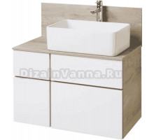 Тумба под раковину со столешницей AQUATON Лофт Фабрик 100 дуб эндгрейн, керамогранит