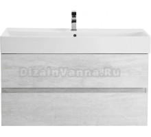 Тумба под раковину со столешницей Cezares Molveno 100 legno bianco, столешница marmo nero opaco