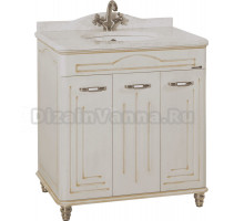 Тумба под раковину со столешницей Bellezza Аллегро Люкс 100 бежевая патина золото