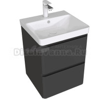 Тумба с раковиной Aquanet Эмбер 50 черная матовая