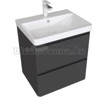 Тумба с раковиной Aquanet Эмбер 60 черная матовая