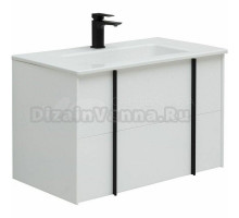 Тумба с раковиной Allen Brau Reality 80 подвесная, белый матовый, раковина Fantasy Flat 82x47, без перелива, белая