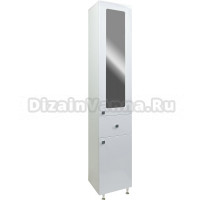 Шкаф-пенал для ванной с зеркалом DORATIZ Селена 35 белый