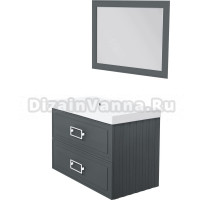 Мебель для ванной комнаты La Fenice Cubo Twin 90 L серая, ручки белые