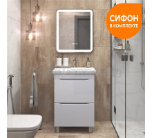 Мебель для ванной комнаты Vigo Grani 60 напольная, белая, раковина Como 60
