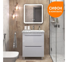 Мебель для ванной комнаты Vigo Grani 70 напольная, белая, раковина Como 70