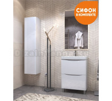 Мебель для ванной комнаты Vigo Glem 60 напольная, белая, раковина Velvex 9595 60