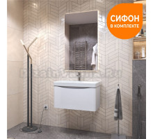 Мебель для ванной комнаты Vigo Glem 70 подвесная, белая, раковина Velvex 9595 70