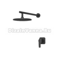 Душевая система с тропическим душем, матовый черный, Optima Home, IDDIS, OPHBL01i66