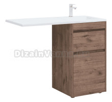 Тумба с раковиной Aquanet Токио 48 R напольная, дуб веллингтон, под стиральную машину