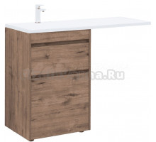 Тумба с раковиной Aquanet Токио 58 L напольная, дуб веллингтон, под стиральную машину