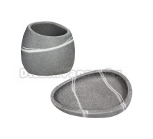 Набор Стакан Ridder Little Rock 22190107 серый + Мыльница 22190307 серая