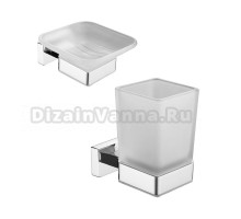 Набор Стакан BELZ B902 B90206 хром + Мыльница B90202 хром