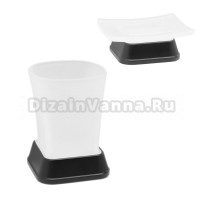 Набор Стакан Wasserkraft Amper K-5428black + Мыльница K-5429black