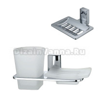 Набор Стакан Wasserkraft Leine K-5026 с мыльницей + Мыльница K-5069